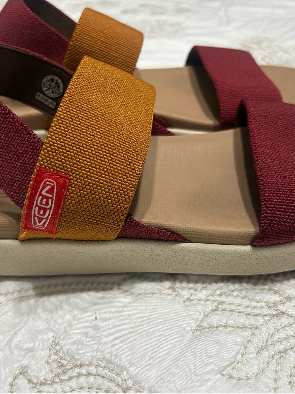 Keen Women's Two-Strap Sandals - Mustard and Burgundy